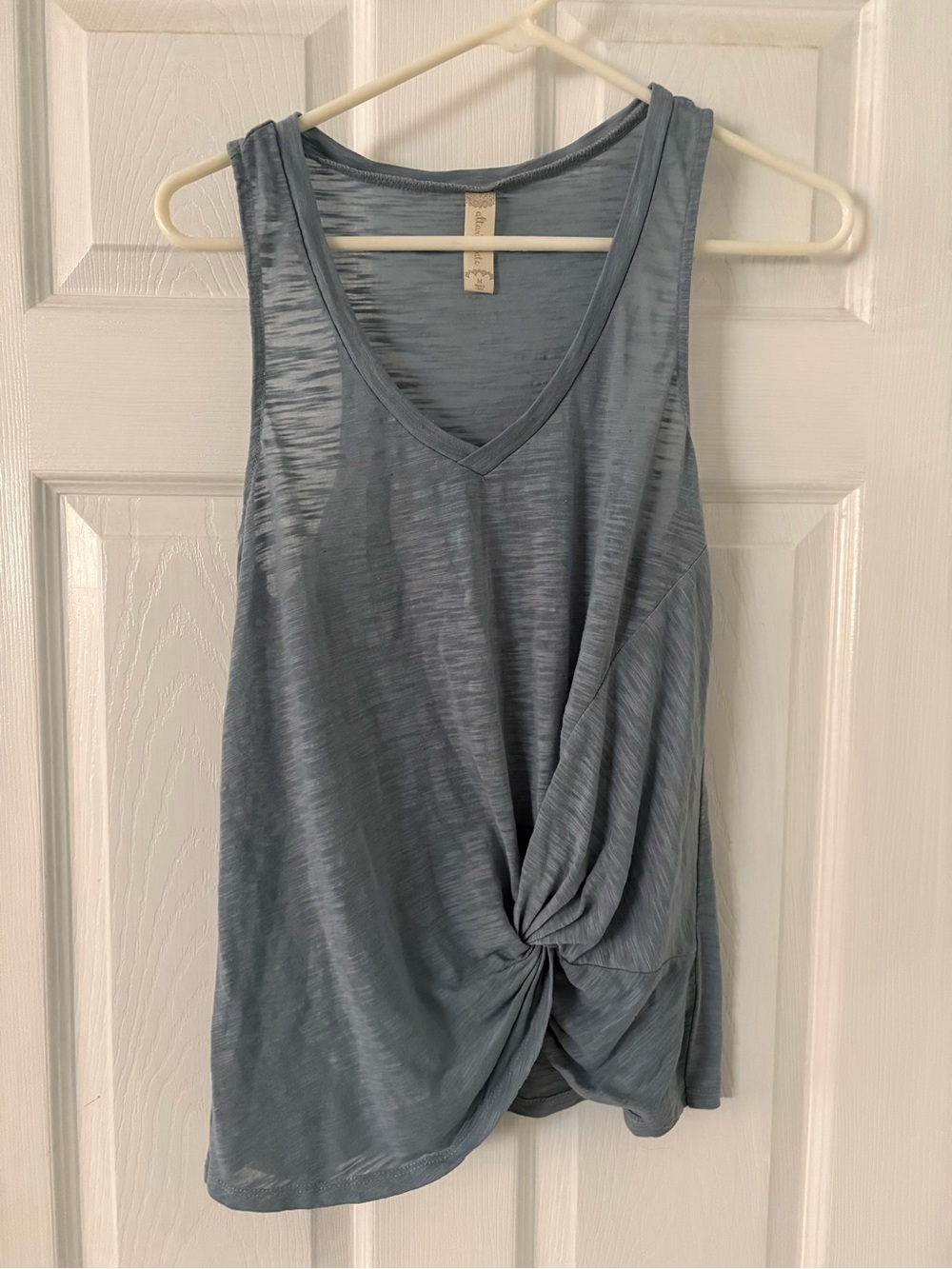 Blue Gray Burnout Twist Front Tank Top Altar’d State Medium